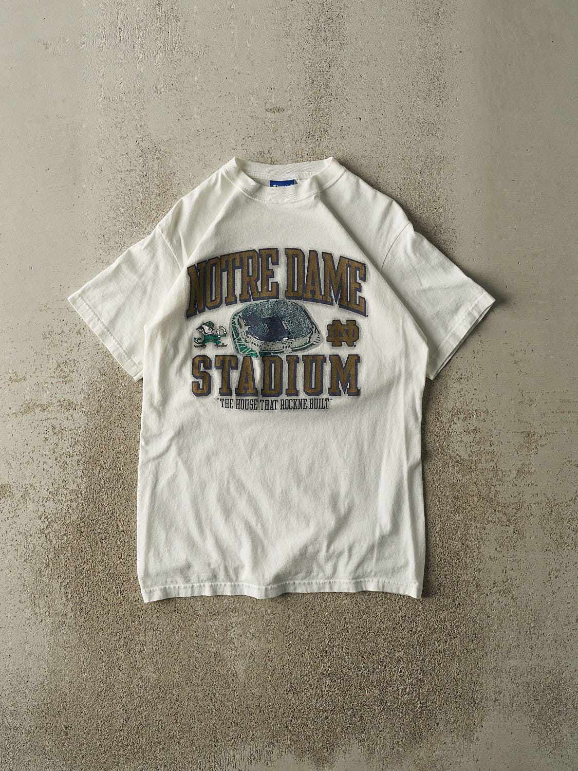 Vintage 90s White Champion University of Notre Dame Stadium Tee (S/M)