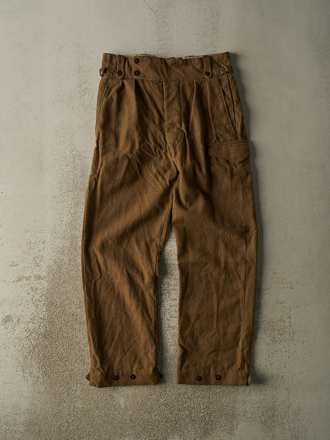 Vintage 80s Green Wool Army Pants (35x31.5)
