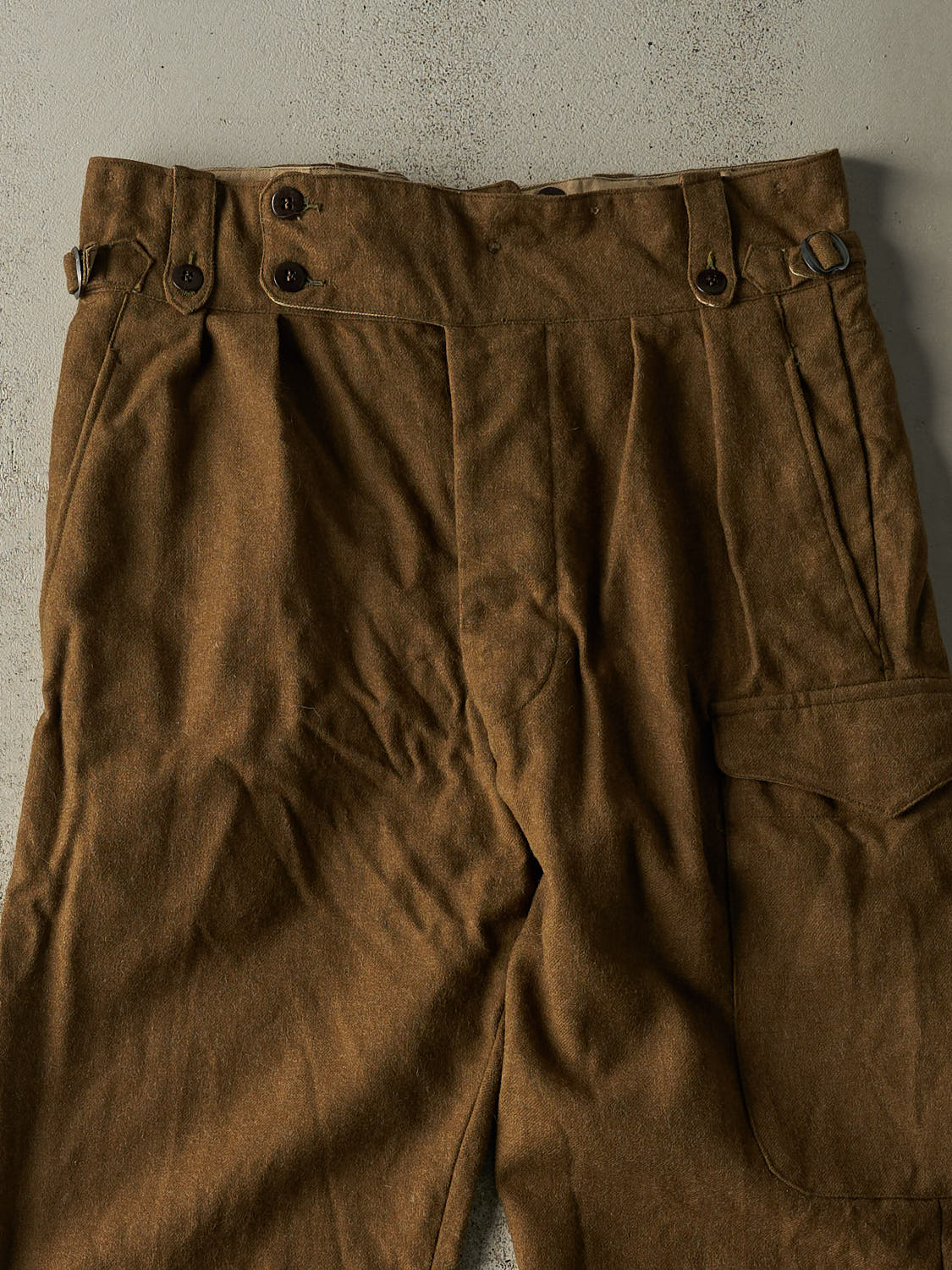 Vintage 80s Green Wool Army Pants (35x31.5)
