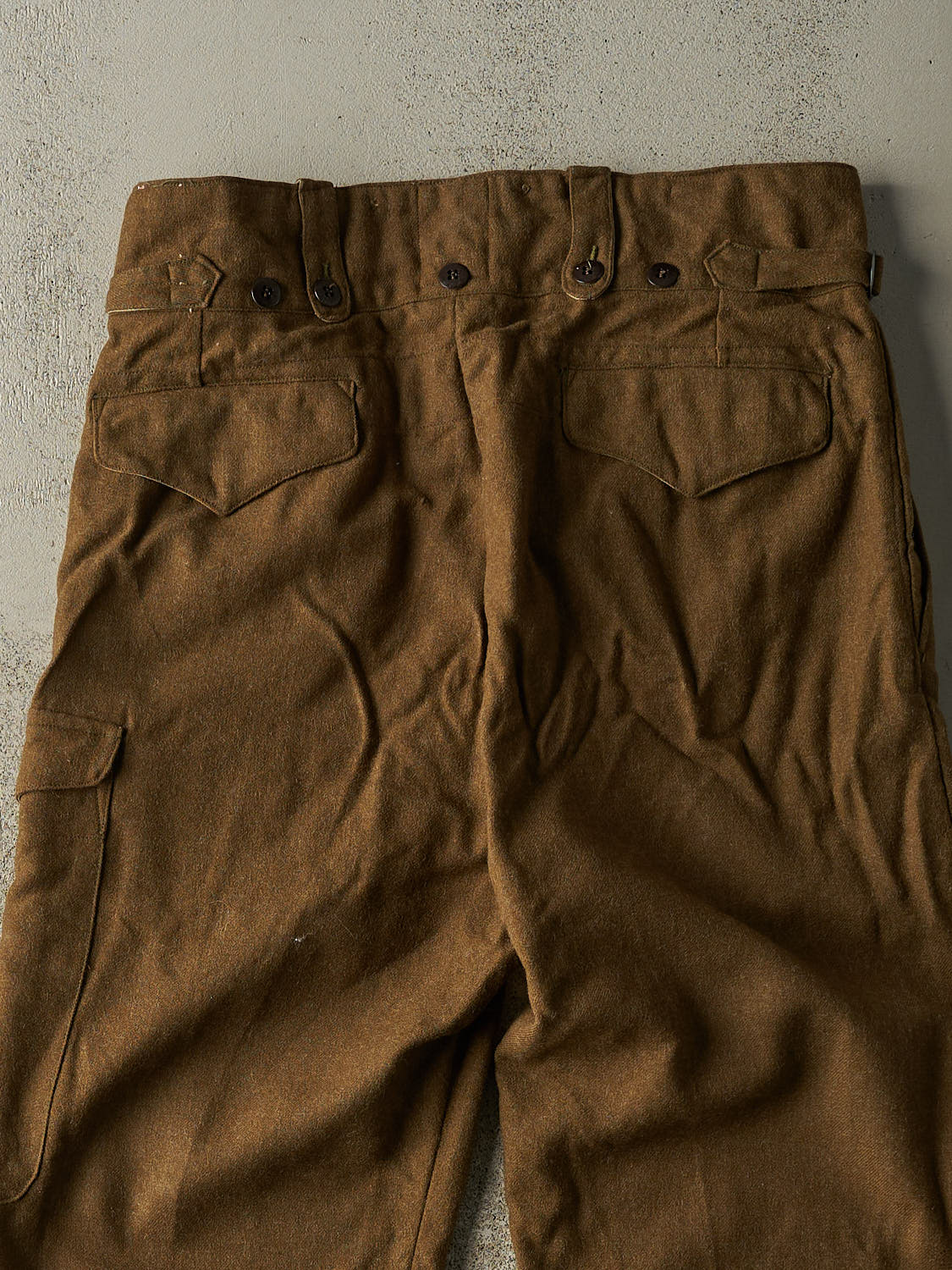 Vintage 80s Green Wool Army Pants (35x31.5)