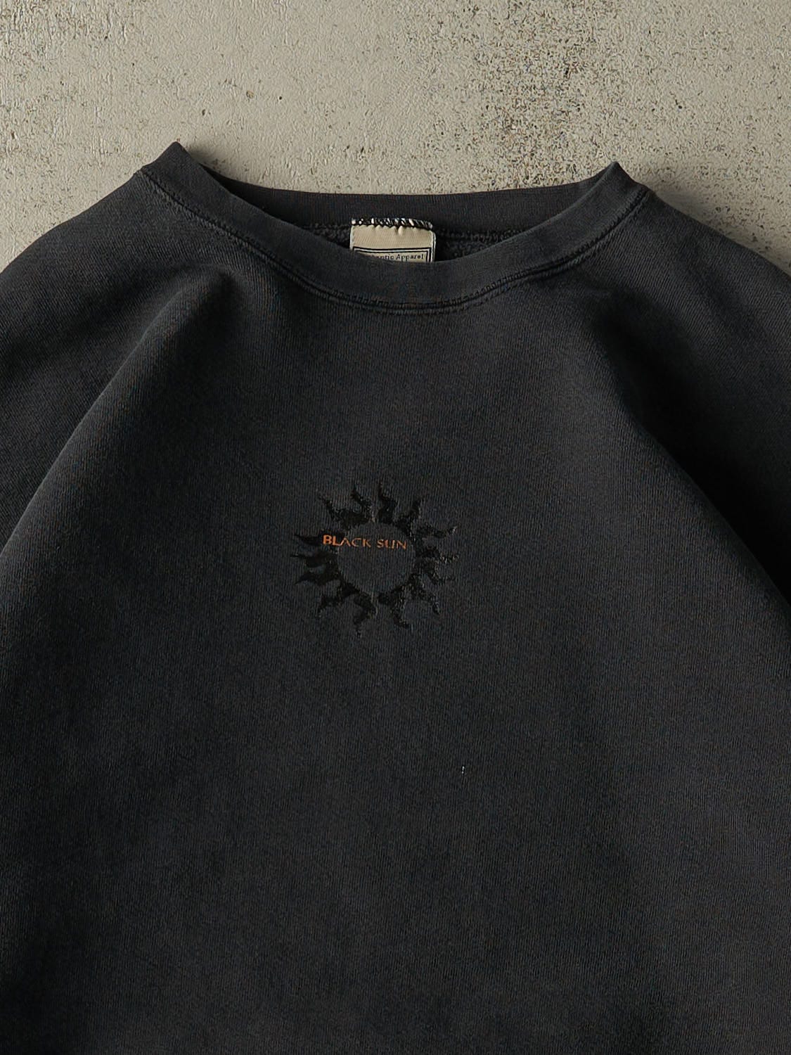 Vintage 90s Faded Black Black Sun Crewneck (L/XL)