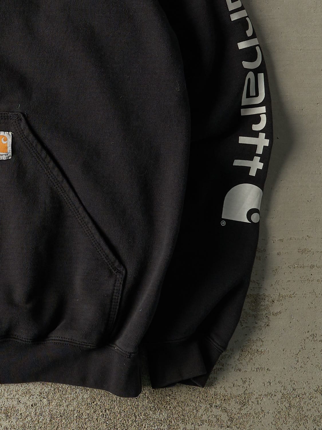 Vintage Y2K Faded Black Carhartt Hoodie (XL/XXL)