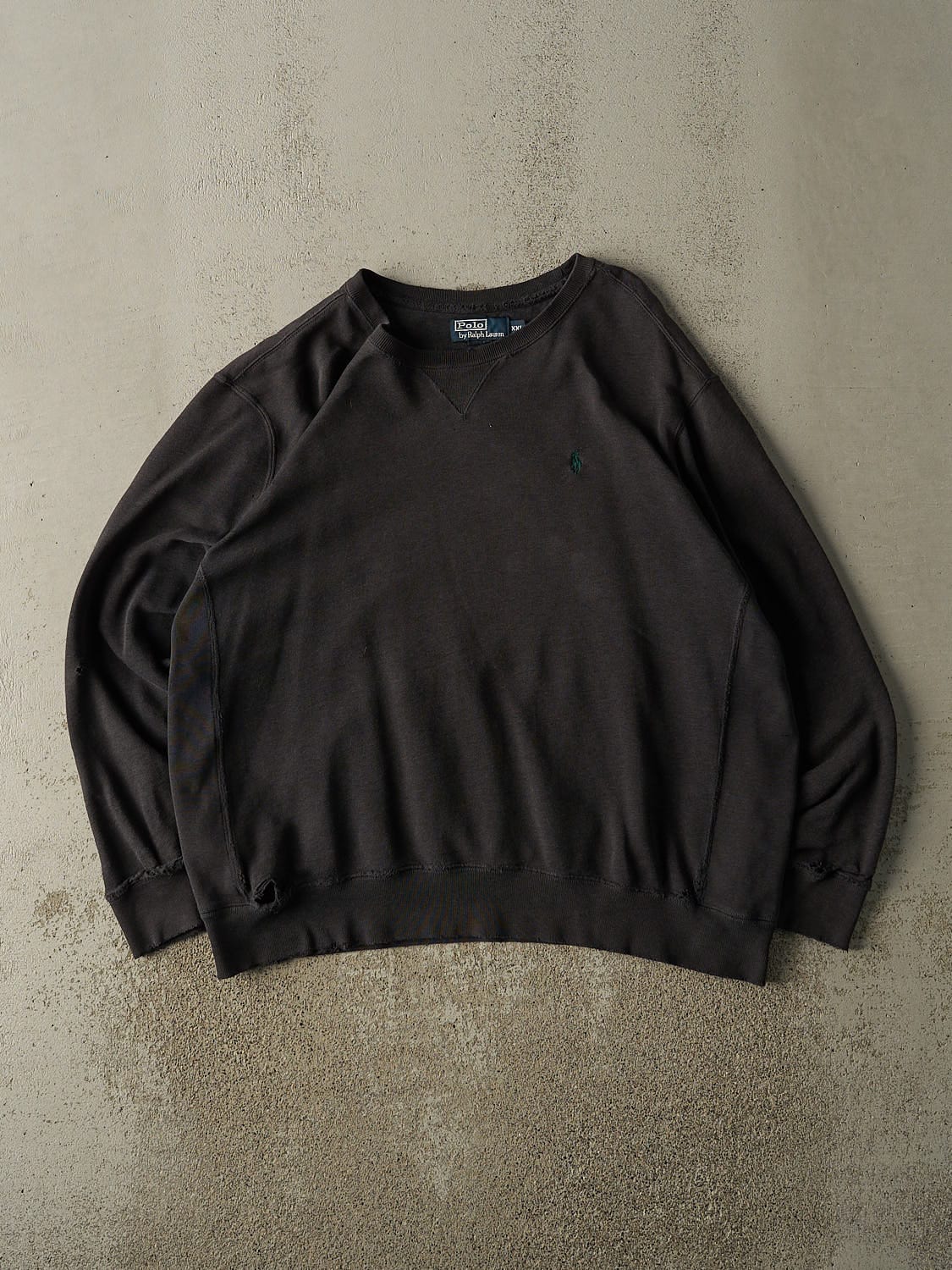 Vintage 90s Black Polo Ralph Lauren Embroidered Crewneck (XL/XXL)