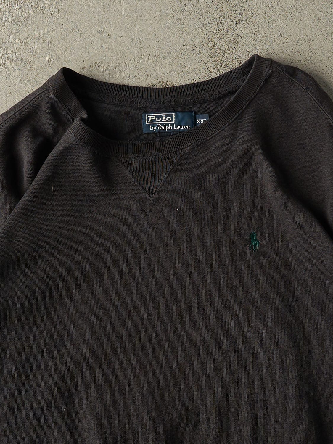 Vintage 90s Black Polo Ralph Lauren Embroidered Crewneck (XL/XXL)