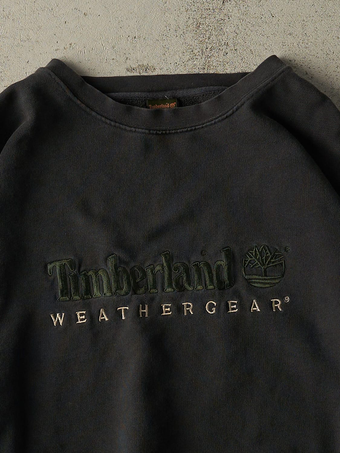 Vintage 90s Black Timberland Embroidered Crewneck (L/XL)