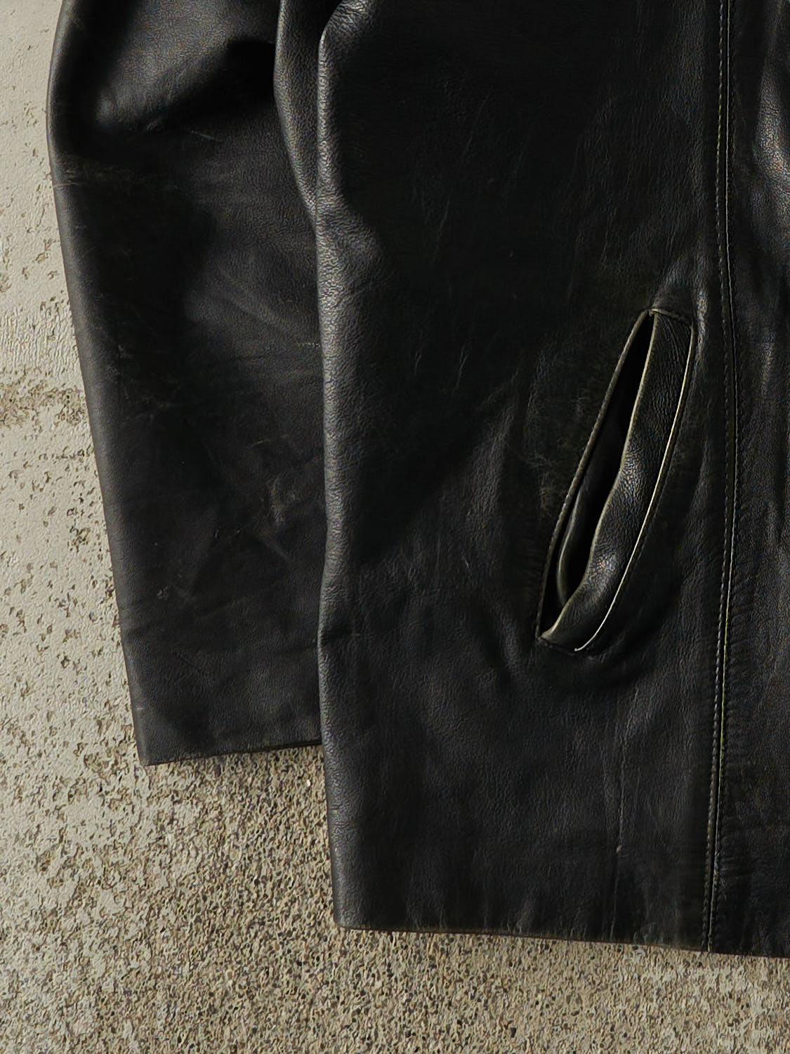 Vintage 90s Black Leather Jacket (XXL)