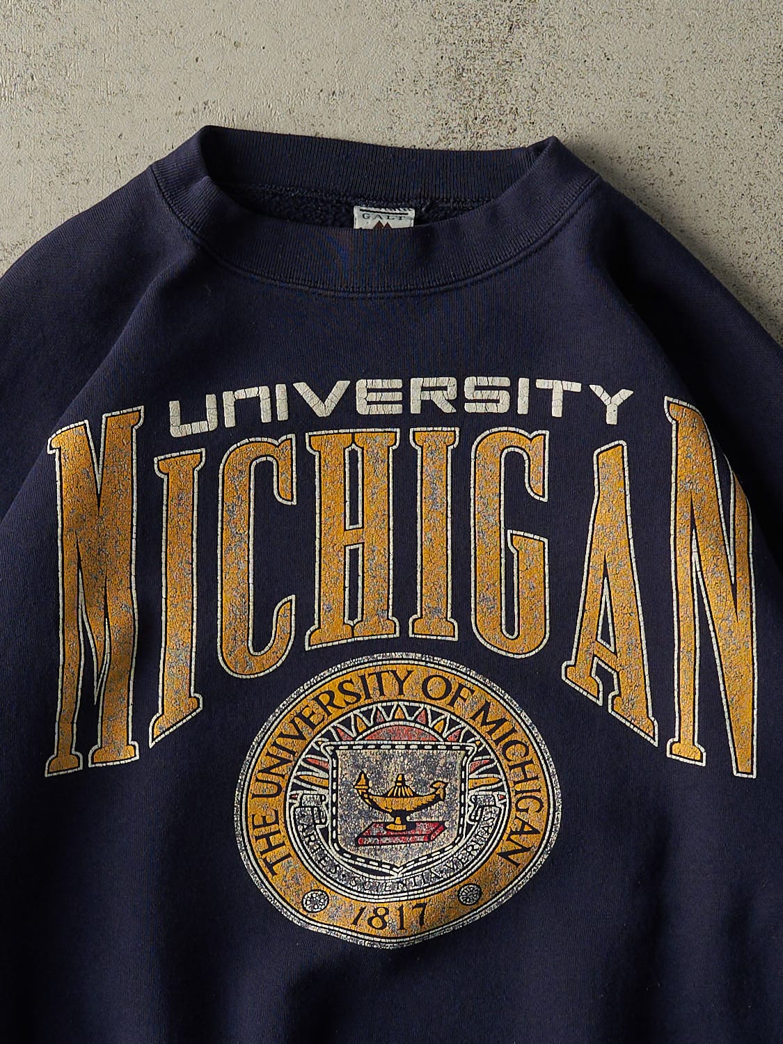 Vintage 80s Navy Blue University of Michigan Crewneck (L/XL)