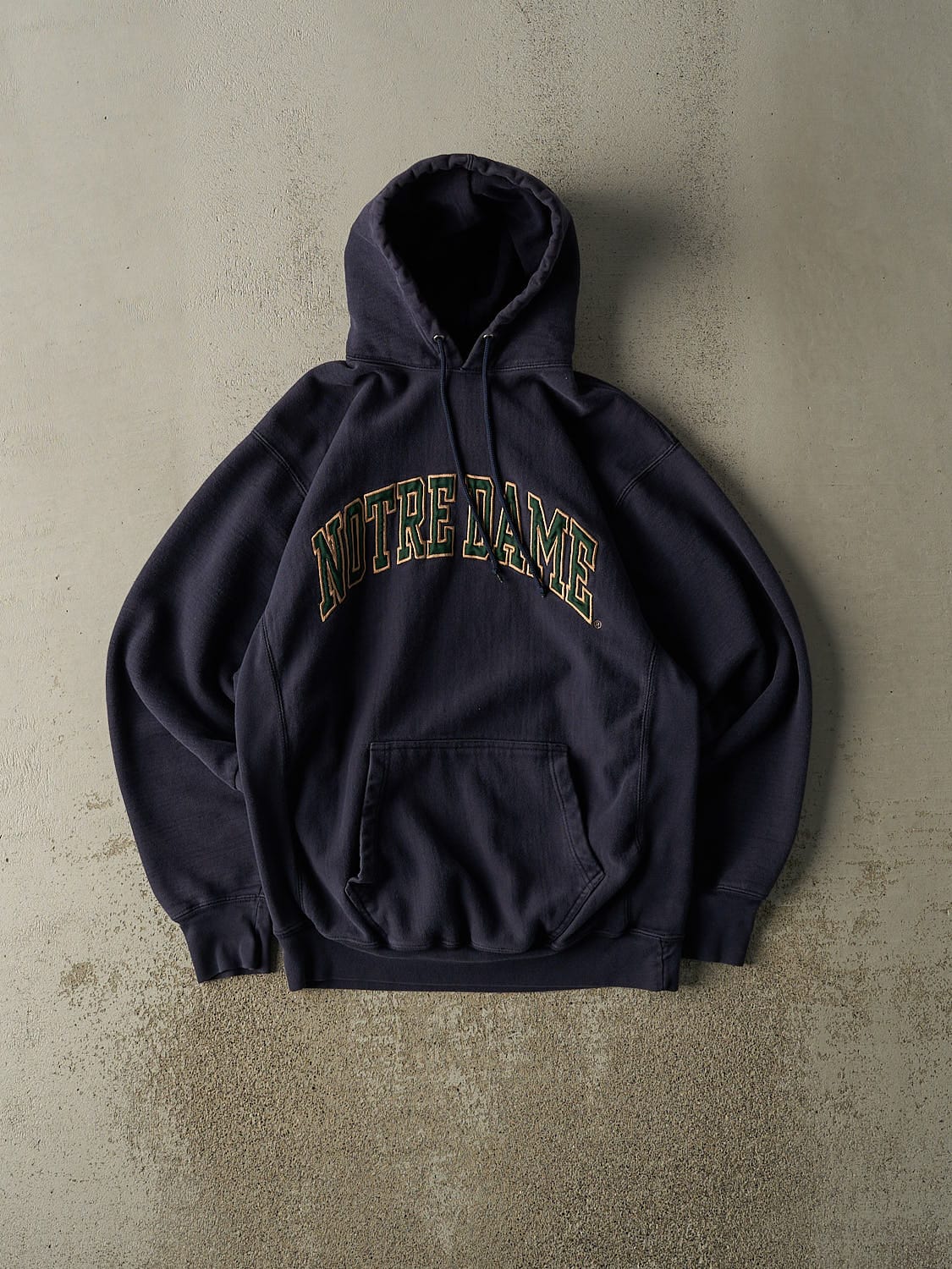 Vintage 90s Navy Blue University of Notre Dame Hoodie (L/XL)