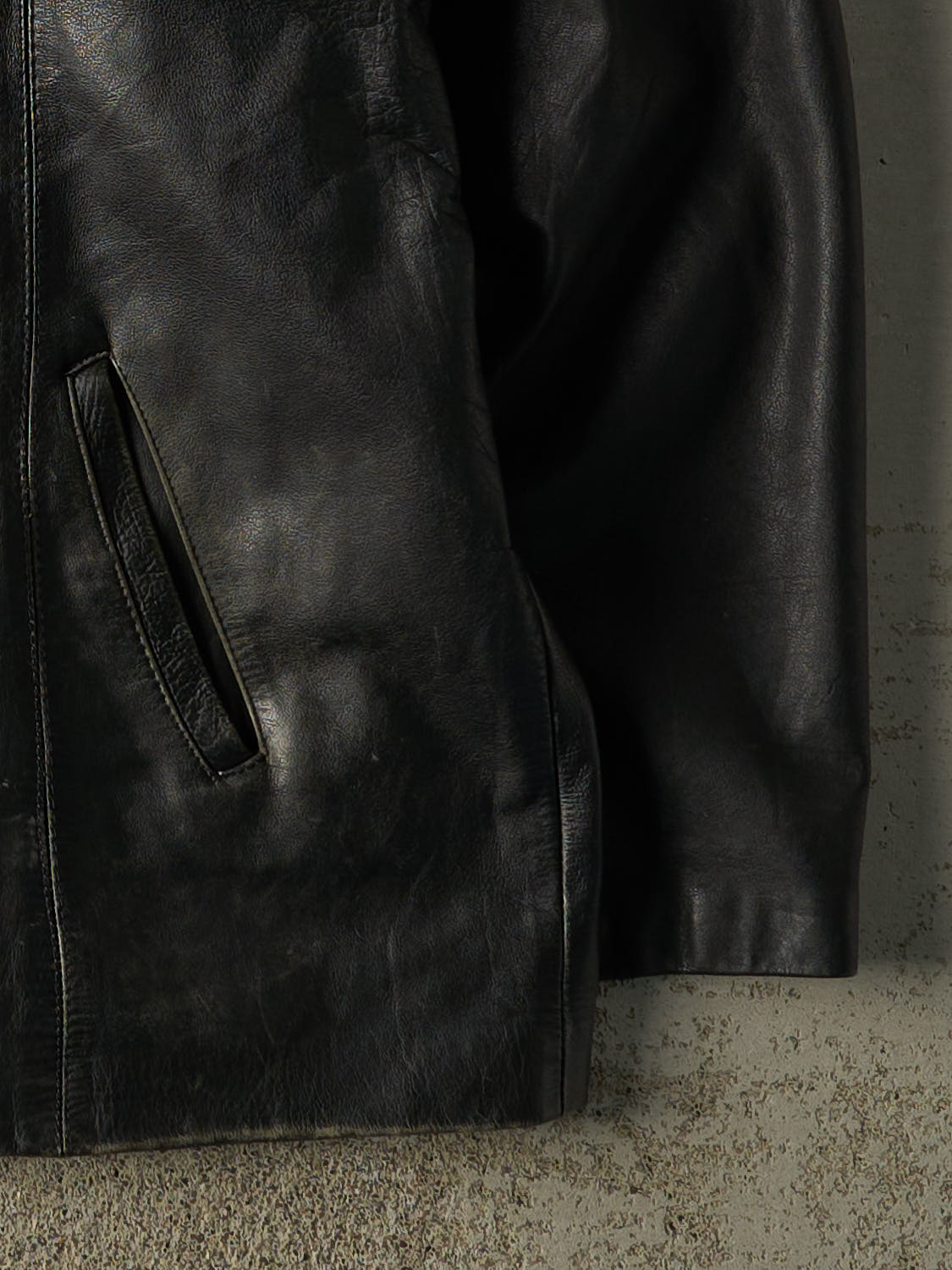 Vintage 90s Black Leather Jacket (XXL)
