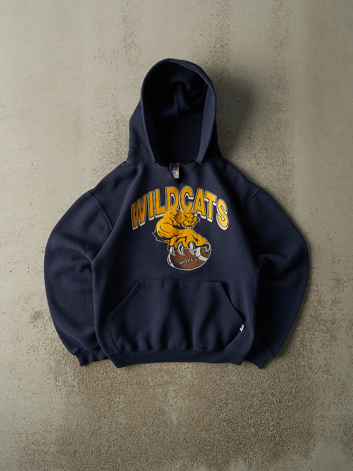 Vintage Y2K Navy Blue Russell Athletic Wildcats Hoodie (XS/S)