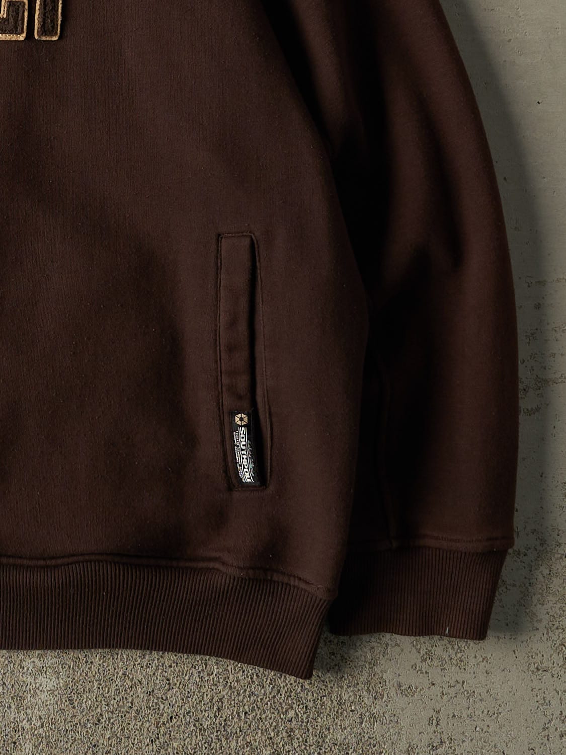 Vintage Y2K Brown Southpole Embroidered Zip Up Hoodie (XXL)