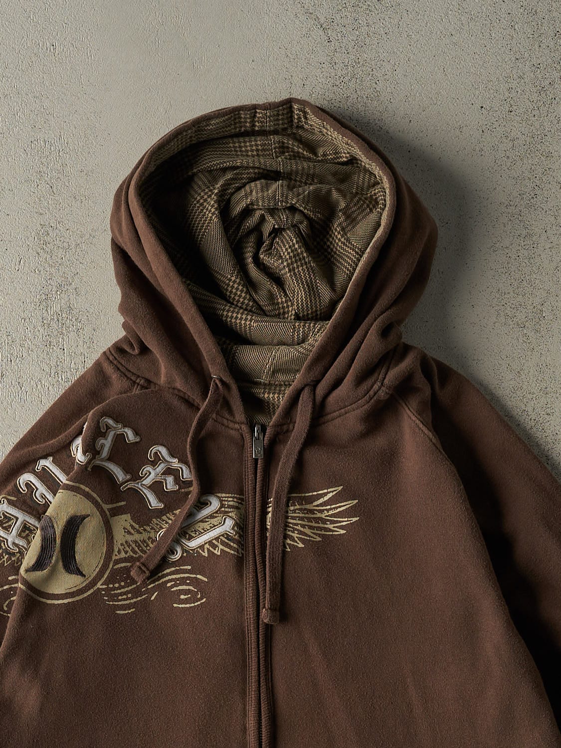 Vintage Y2K Brown Hurley Heavyweight Zip Up Hoodie (XL/XXL)