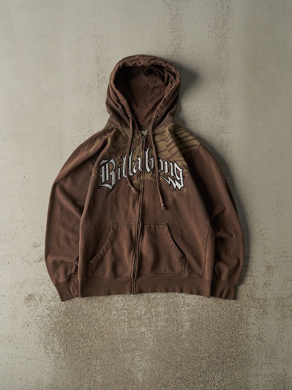 Vintage Y2K Brown Billabong Zip Up Hoodie (S)
