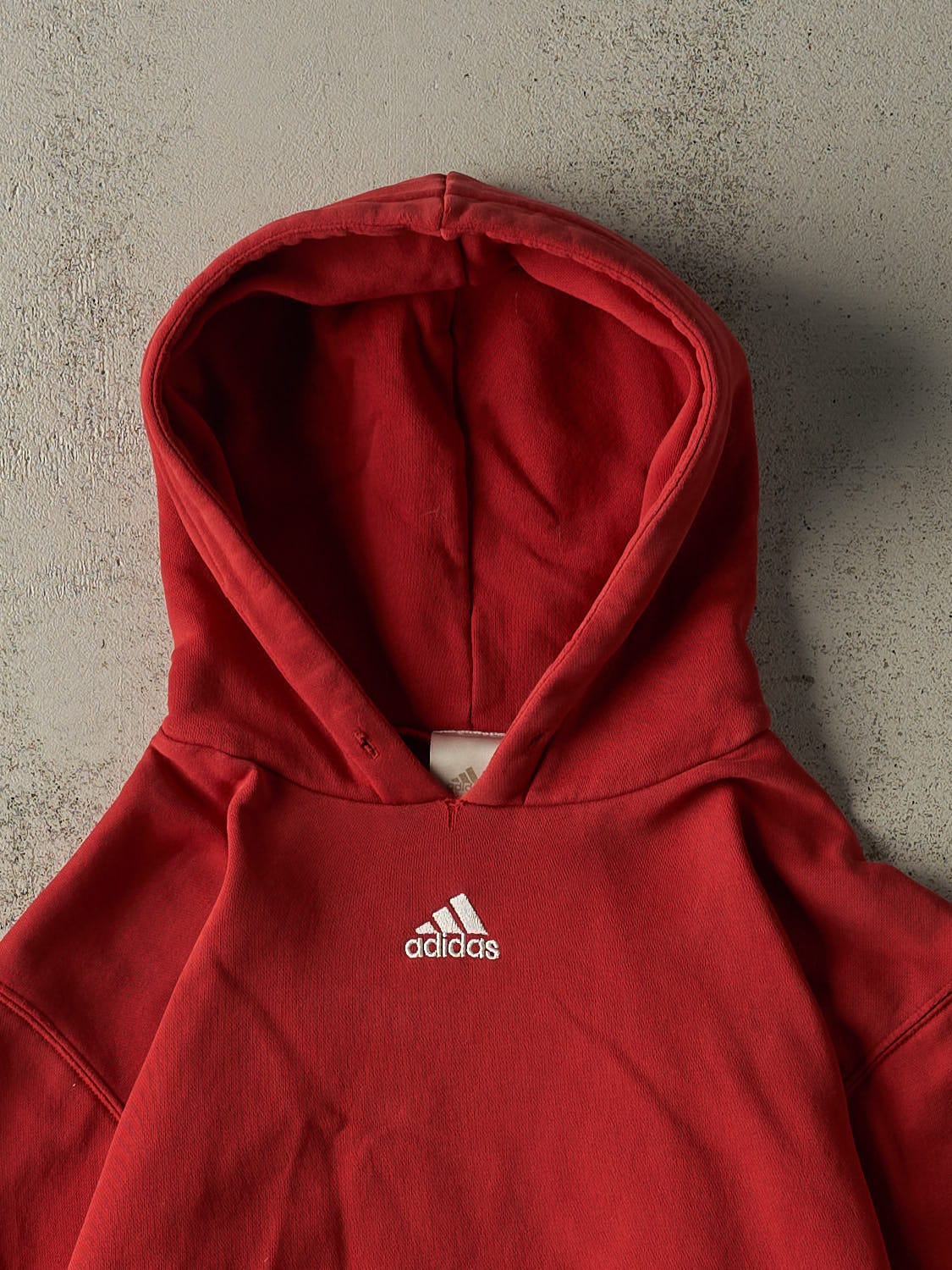 Vintage Y2K Red Adidas Embroidered Hoodie (M)