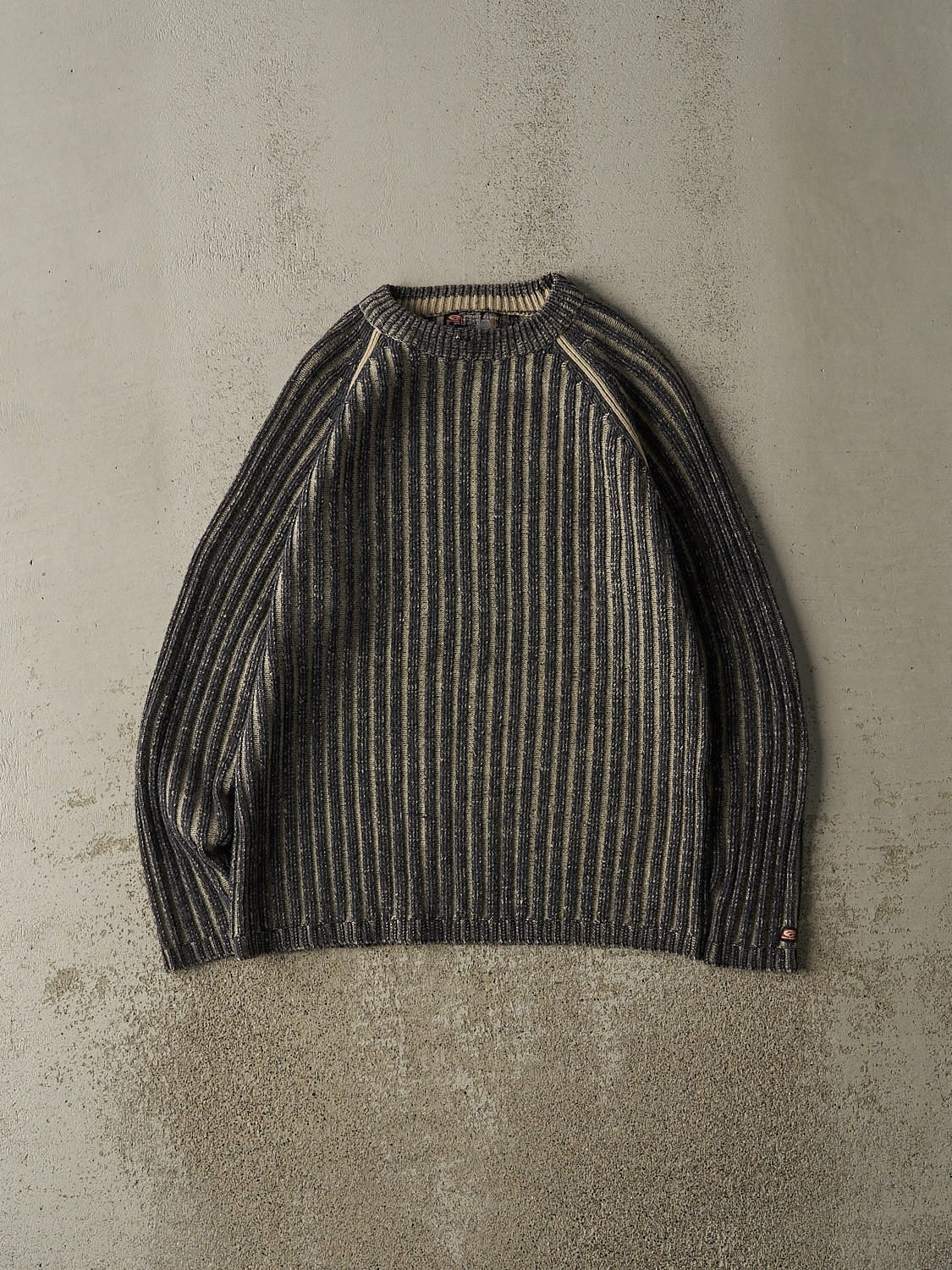 Vintage Y2K Charcoal Grey & Beige Point Zero Knit (S/M)