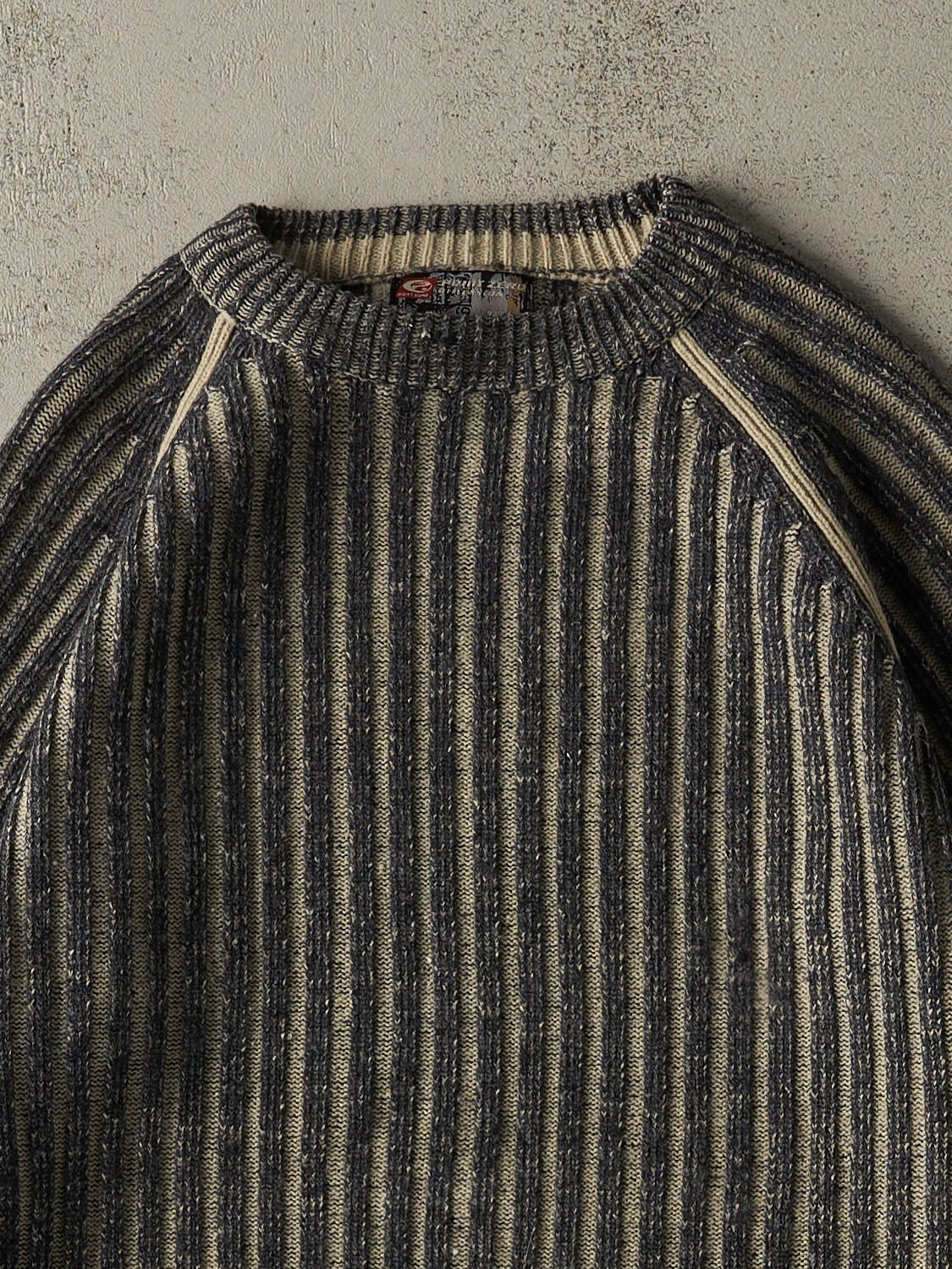 Vintage Y2K Charcoal Grey & Beige Point Zero Knit (S/M)