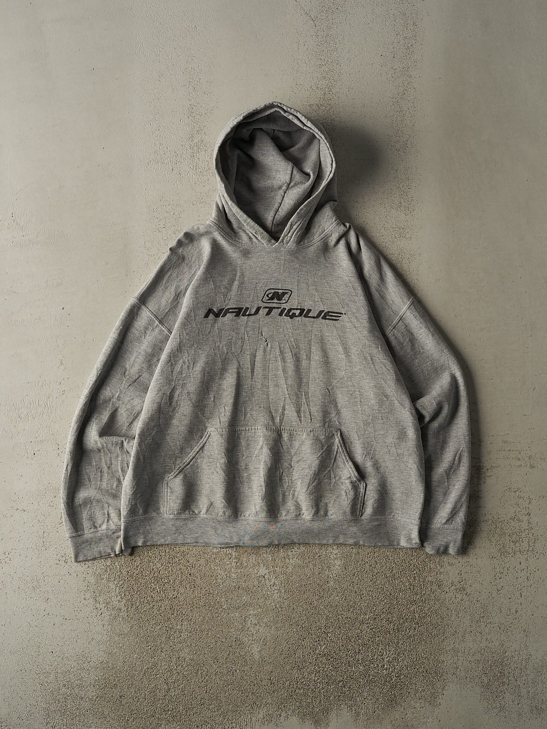 Vintage Y2K Grey Nautique Hoodie (XL)