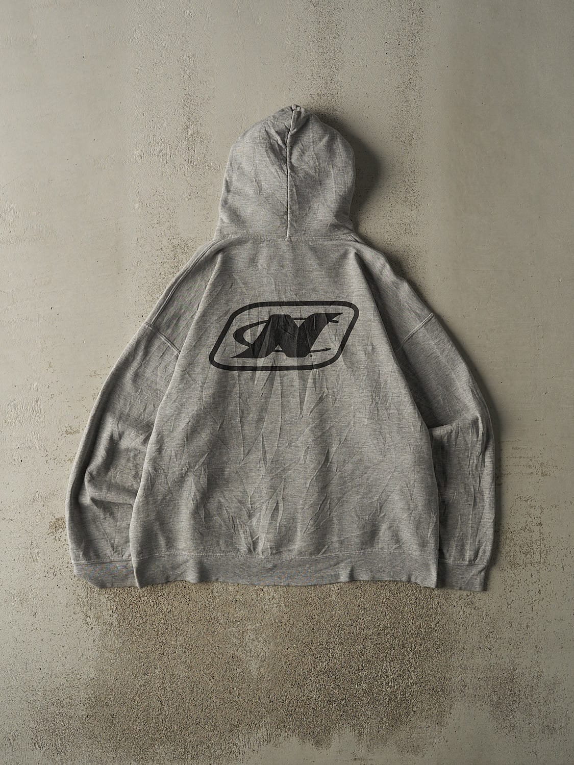 Vintage Y2K Grey Nautique Hoodie (XL)