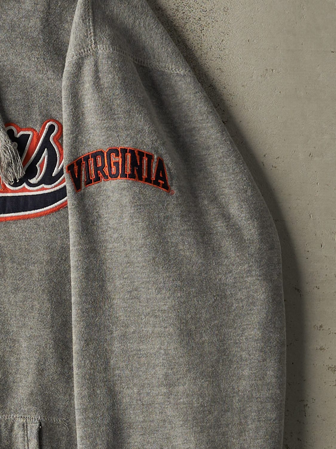 Vintage Y2K Grey University of Virginia Cavaliers Embroidered Zip Up Hoodie (XL)