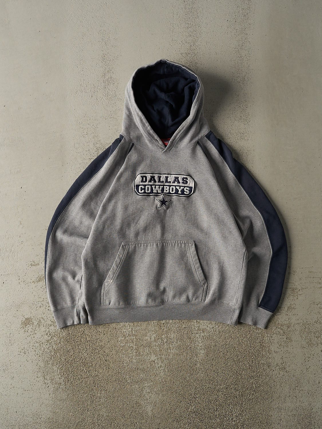 Vintage Y2K Grey & Navy Dallas Cowboys Embroidered Hoodie (S)