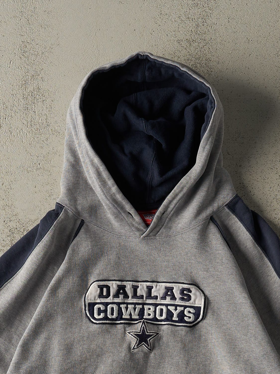 Vintage Y2K Grey & Navy Dallas Cowboys Embroidered Hoodie (S)