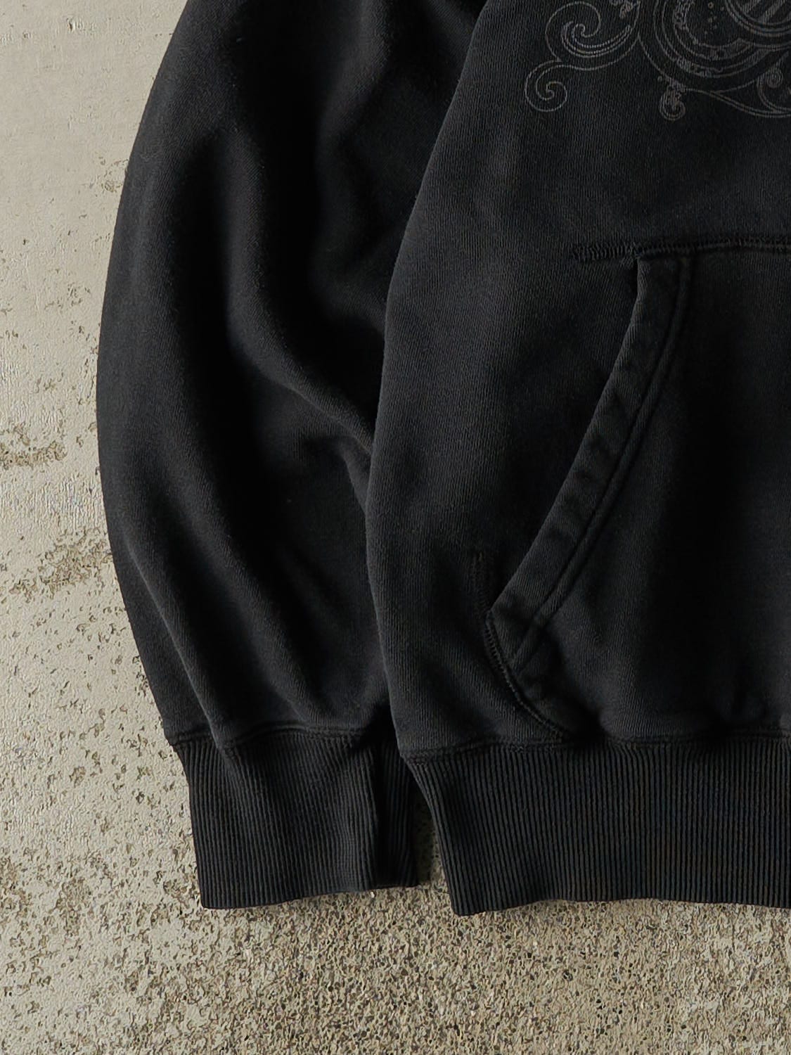 Vintage Y2K Faded Black Hard Rock Cafe Embroidered Zip Up Hoodie (M)