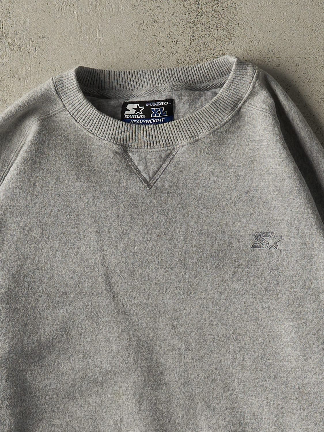 Vintage Y2K Grey Starter Embroidered Crewneck (L/XL)