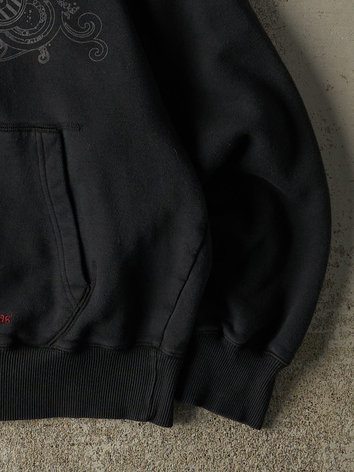 Vintage Y2K Faded Black Hard Rock Cafe Embroidered Zip Up Hoodie (M)
