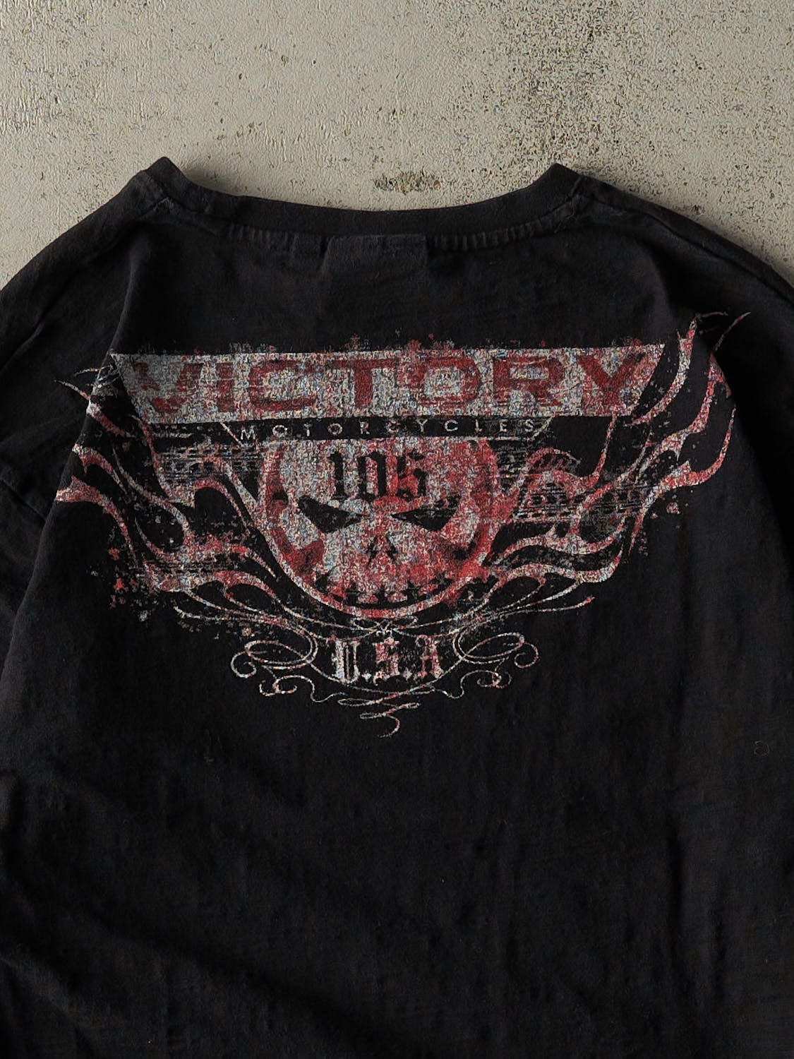 Vintage Y2K Black Victory Motorcycles Long Sleeve (S/M)