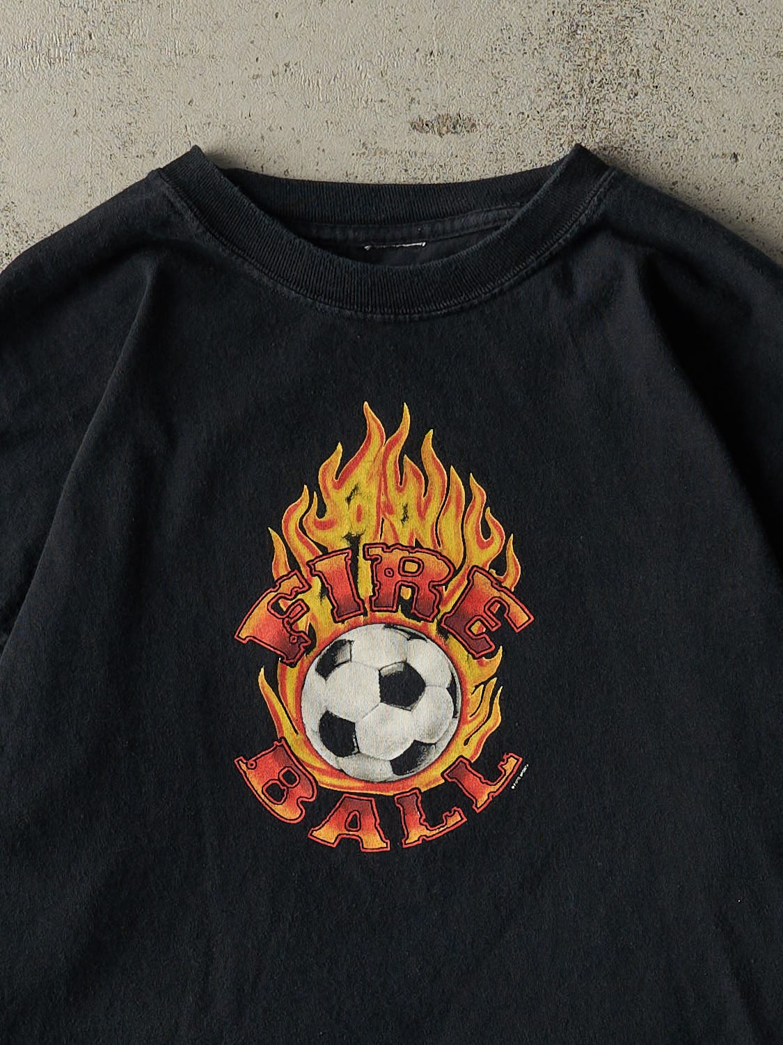 Vintage Y2K Black Fire Ball Long Sleeve (L)