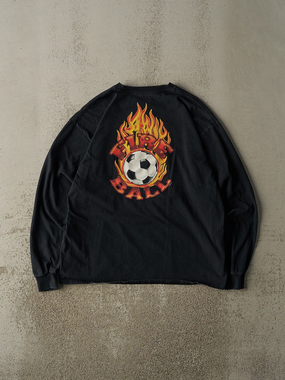 Vintage Y2K Black Fire Ball Long Sleeve (L)