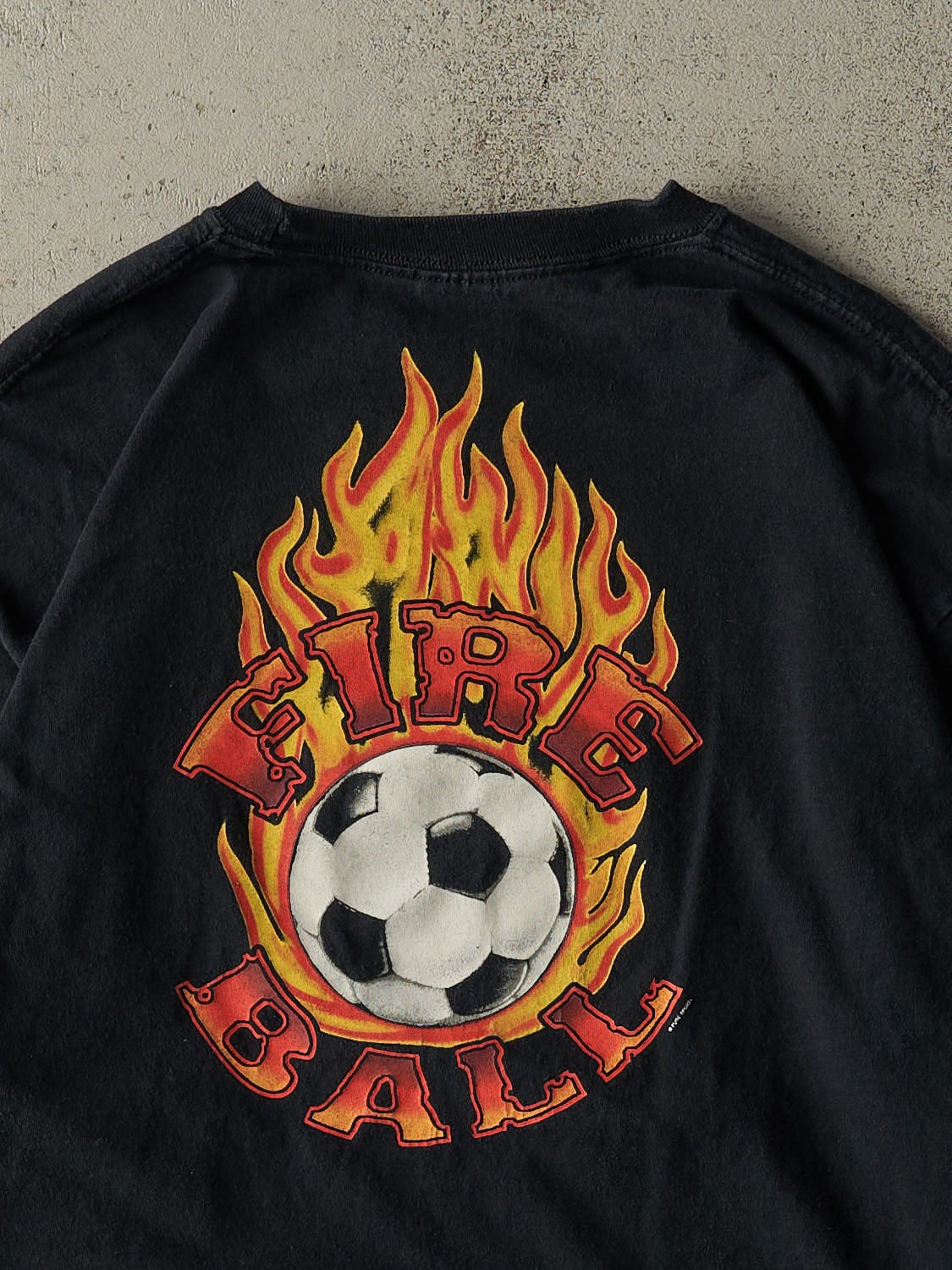 Vintage Y2K Black Fire Ball Long Sleeve (L)