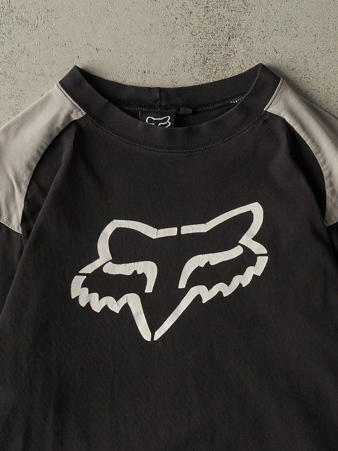Vintage Y2K Black & Grey Fox Racing Long Sleeve (L/XL)