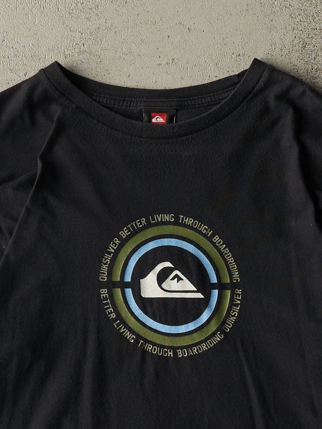 Vintage Y2K Faded Black Quiksilver Double Sleeve Long Sleeve (M/L)