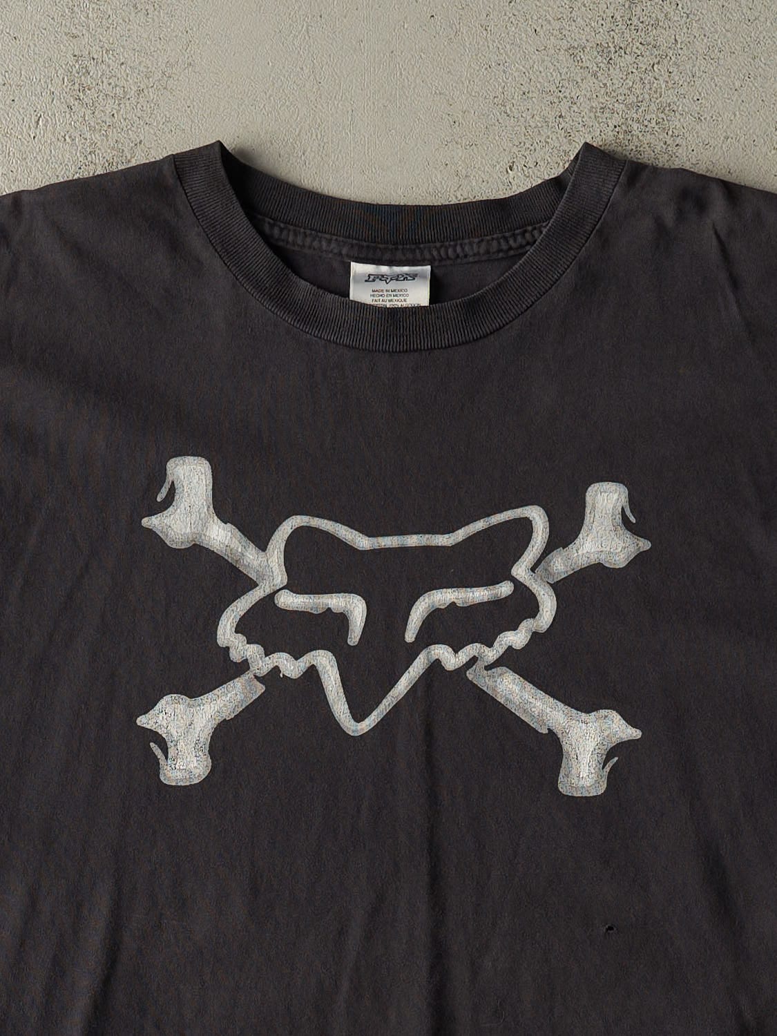 Vintage Y2K Faded Black Fox Racing Cut Off Tee (XL/XXL)