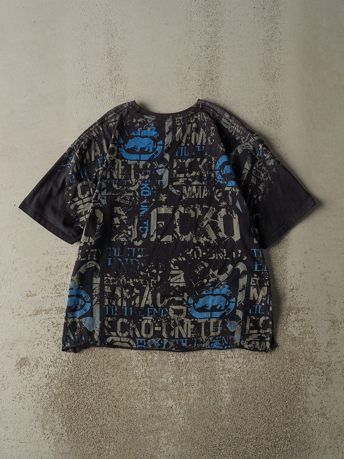 Vintage Y2K Black & Blue Ecko AOP Tee (M/L)