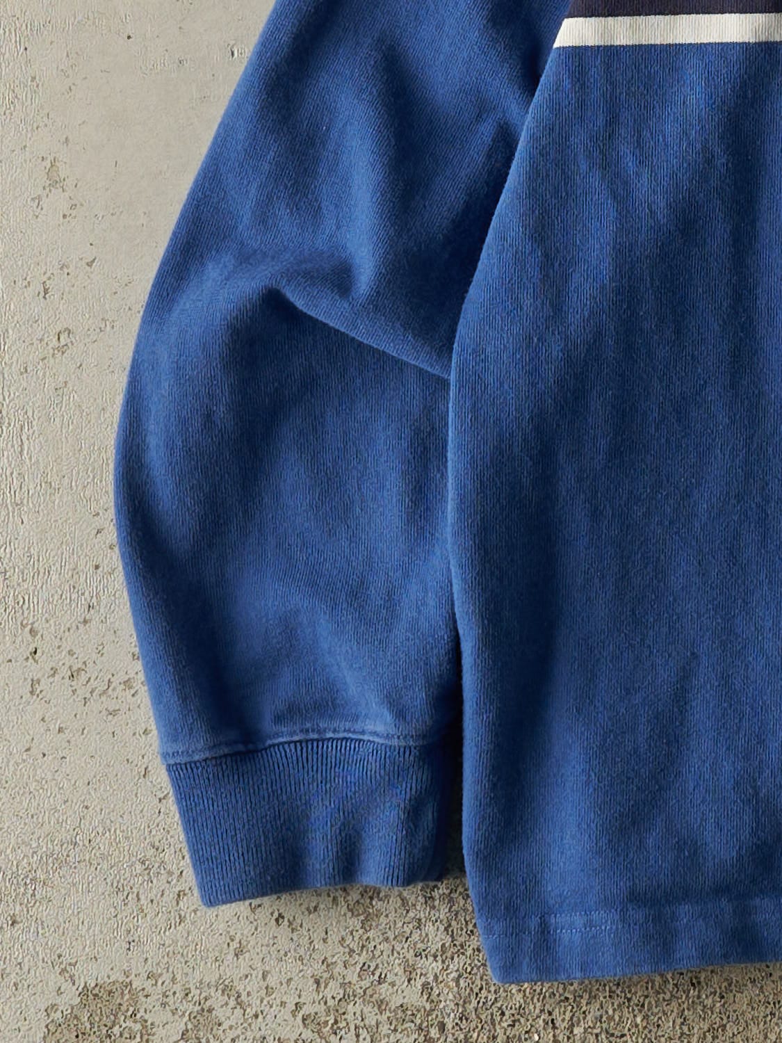 Vintage Y2K Blue Striped Rugby Long Sleeve (XL)