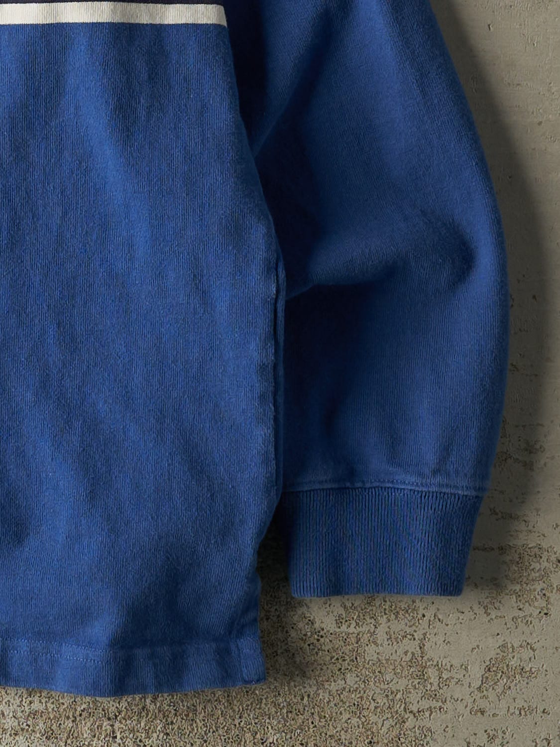 Vintage Y2K Blue Striped Rugby Long Sleeve (XL)