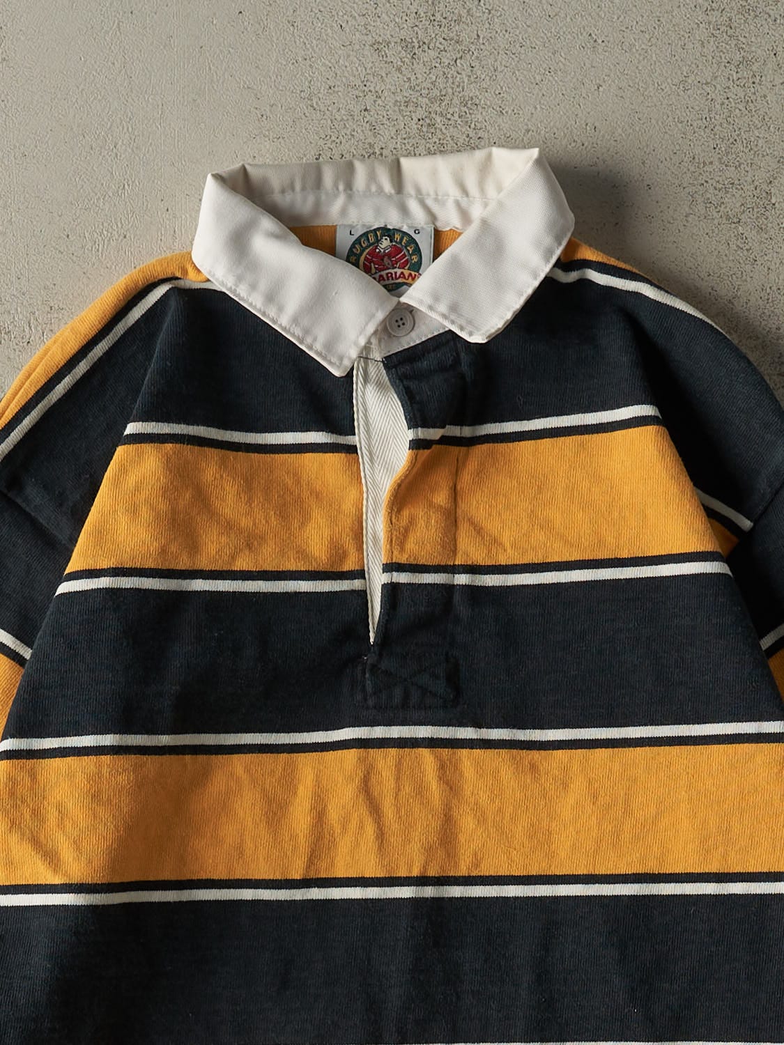 Vintage Y2K Yellow & Black Rugby Long Sleeve (M/L)