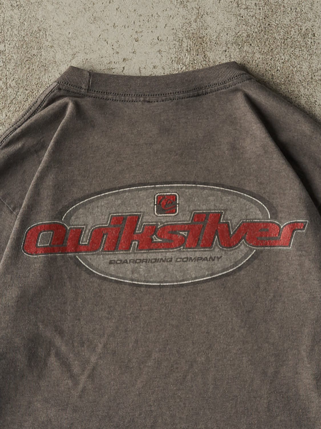 Vintage Y2K Charcoal Grey Quiksilver Long Sleeve (XS/S)