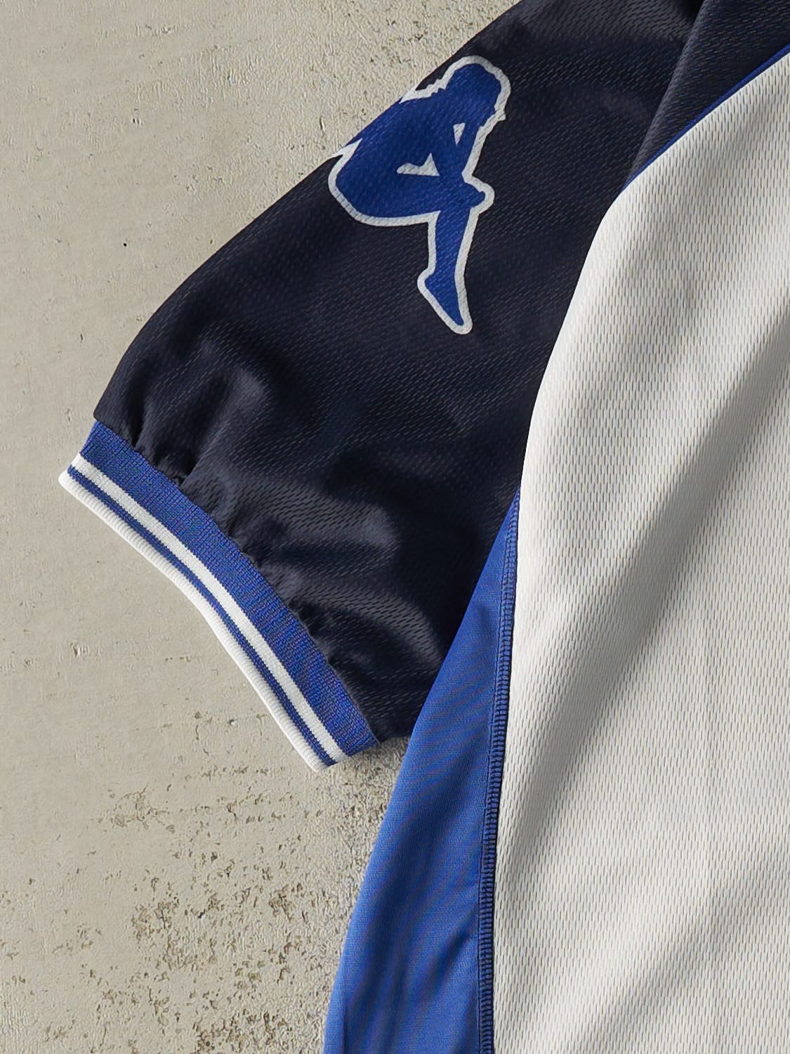 Vintage Y2K White & Blue Kappa Jersey (L/XL)