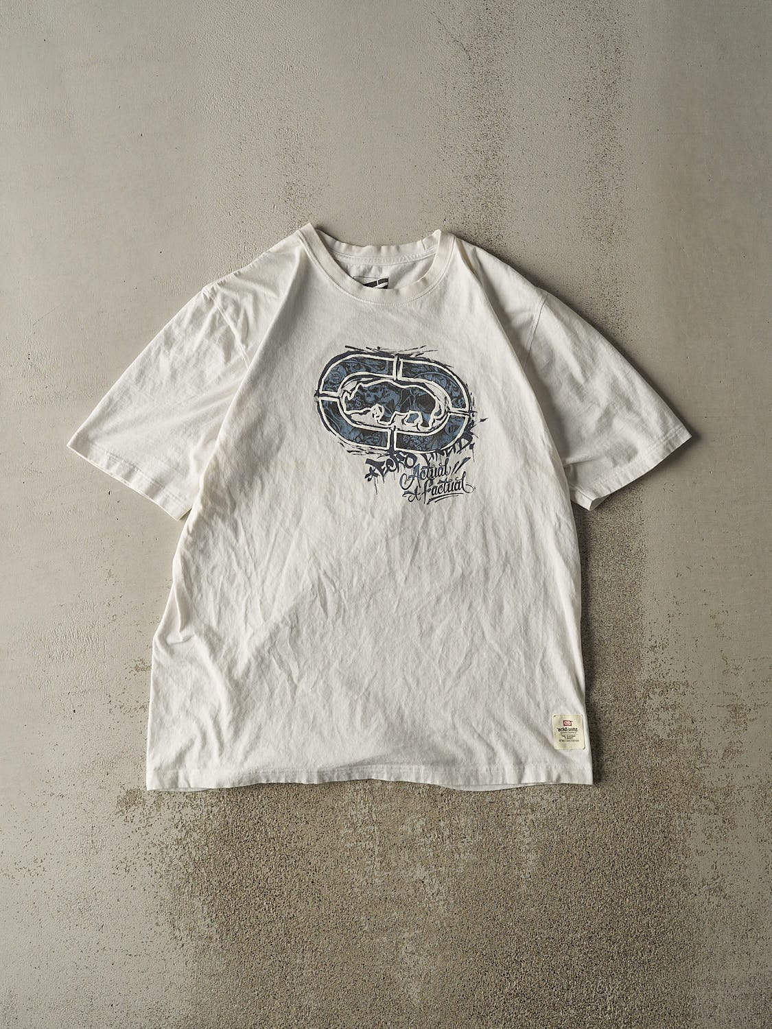 Vintage Y2K White Ecko Tee (XL)
