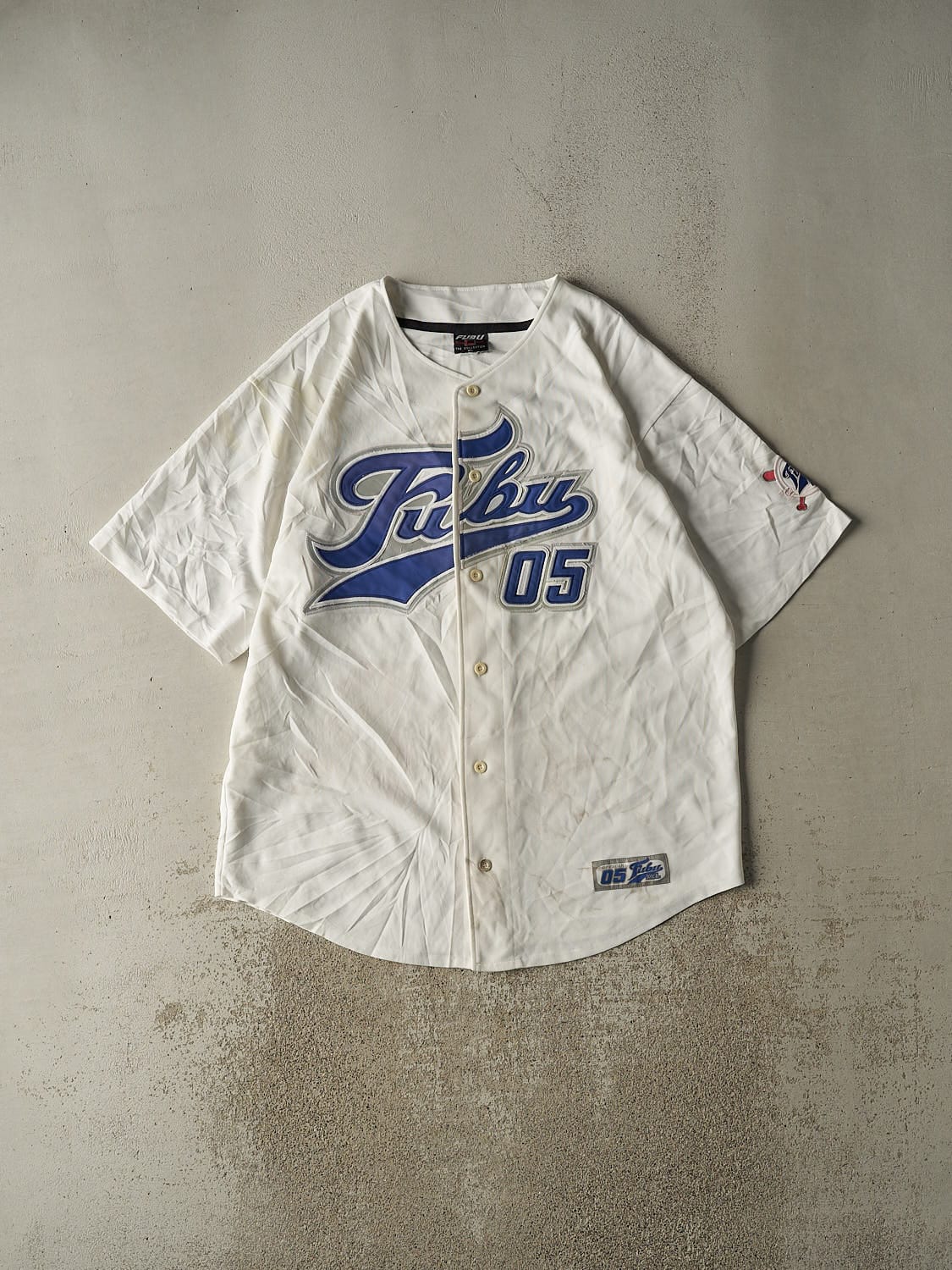 Vintage Y2K White Fubu Baseball Jersey (XXL/XXXL)
