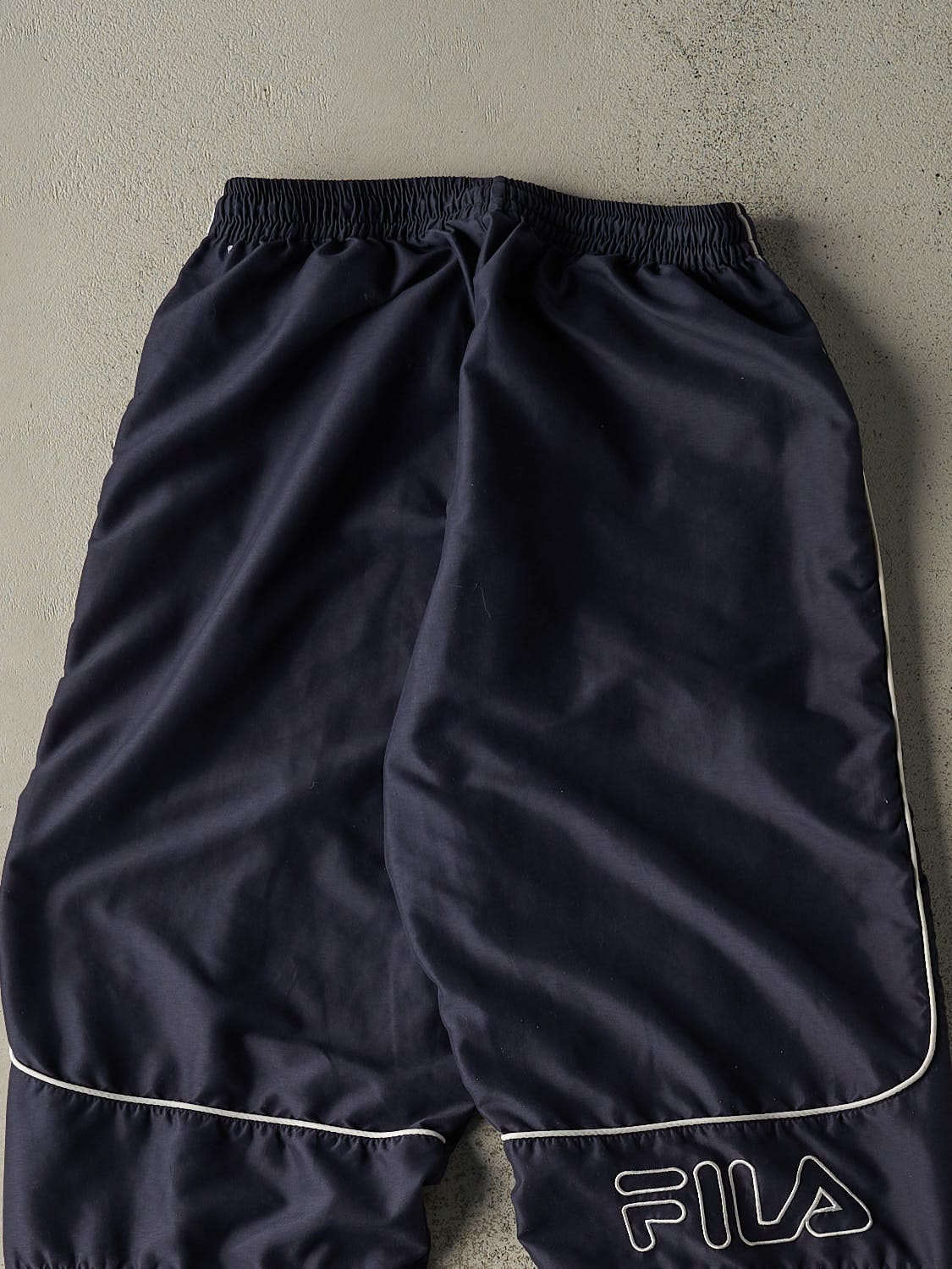 Vintage Y2K Navy Blue Fila Embroidered Track Pants (26x30)
