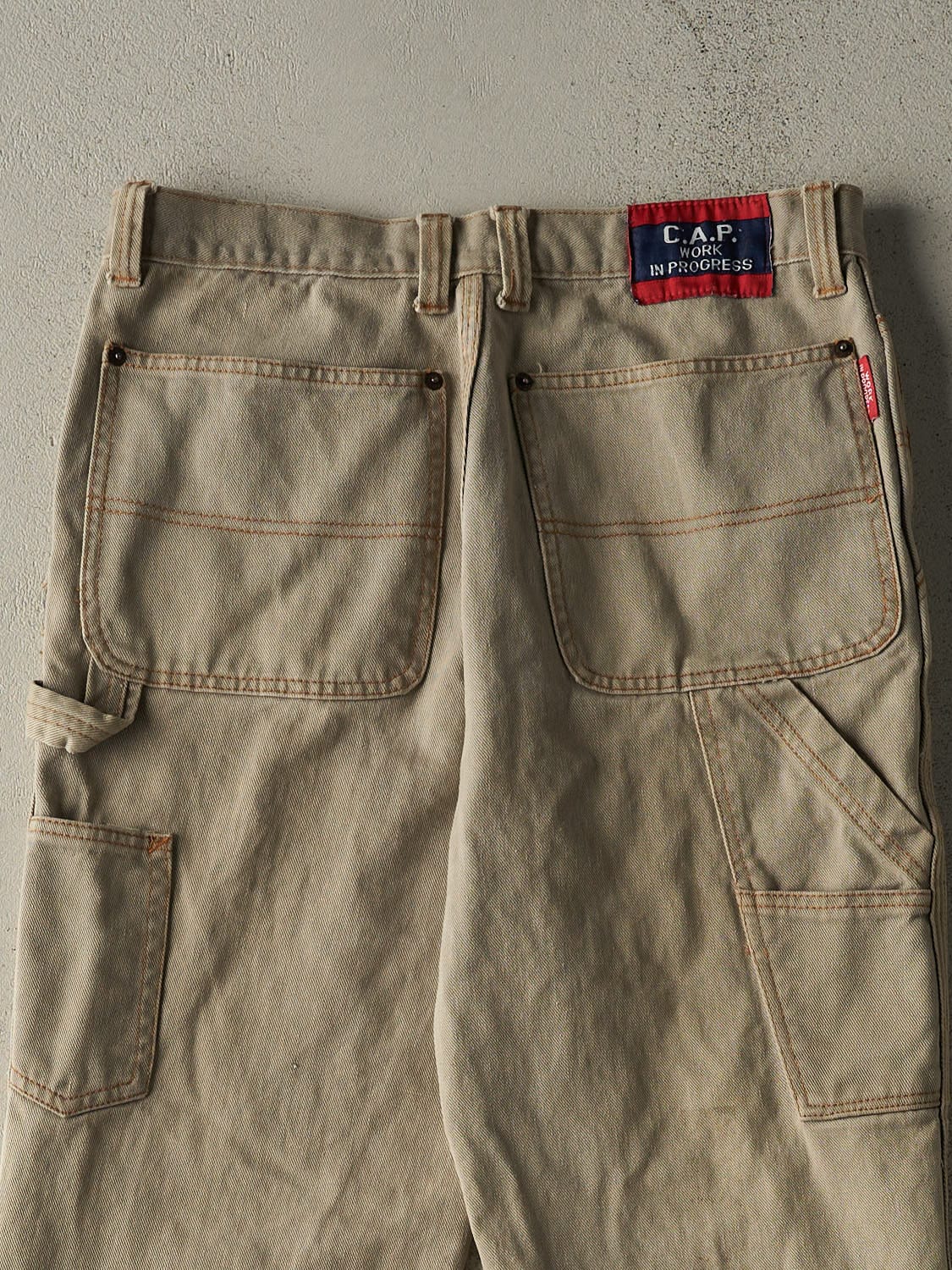 Vintage Y2K Beige C.A.P. Carpenter Pants (31x30)