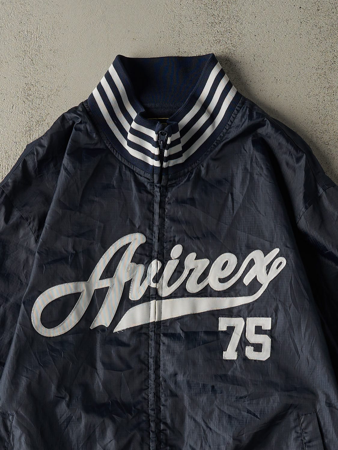 Vintage Y2K Navy Blue Avirex Windbreaker Jacket (XL)
