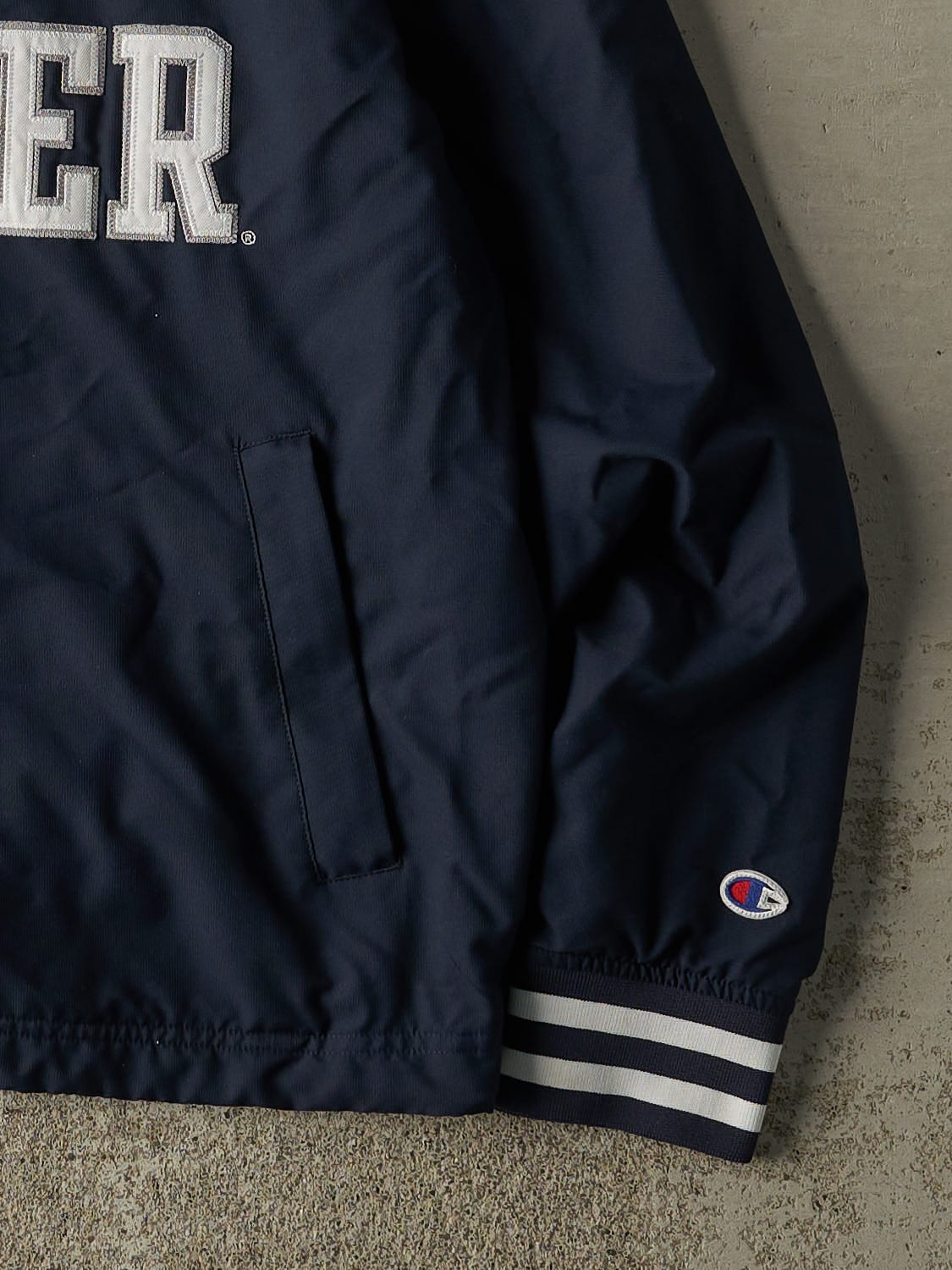 Vintage Y2K Navy Blue Champion Butler Quarter Zip Windbreaker Jacket (L)