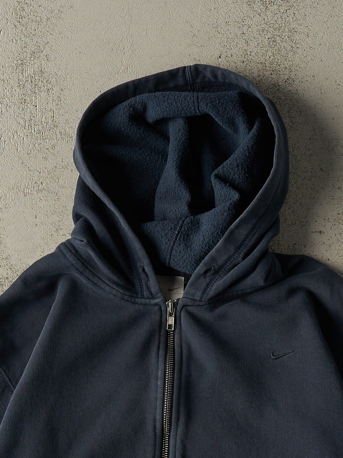 Vintage Y2K Navy Blue Nike Embroidered Zip Up Hoodie (XS/S)