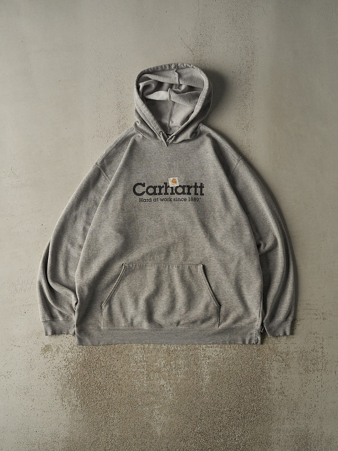 Vintage Y2K Grey Carhartt Logo Hoodie (XXL/XXXL)