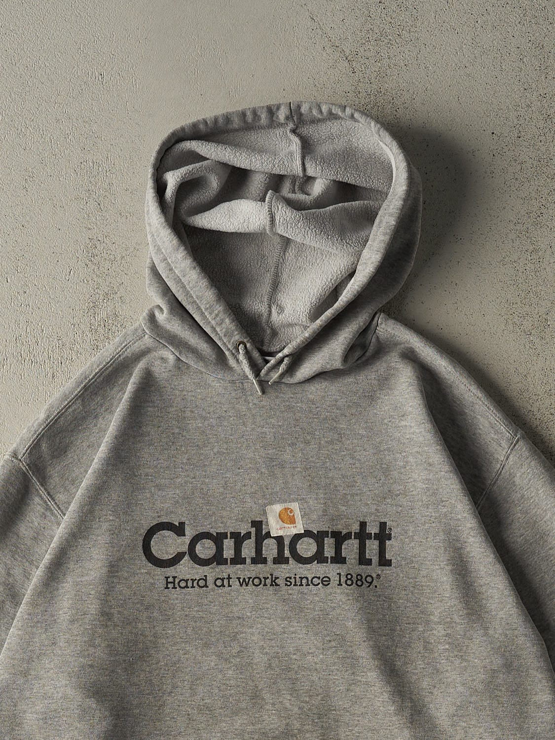 Vintage Y2K Grey Carhartt Logo Hoodie (XXL/XXXL)
